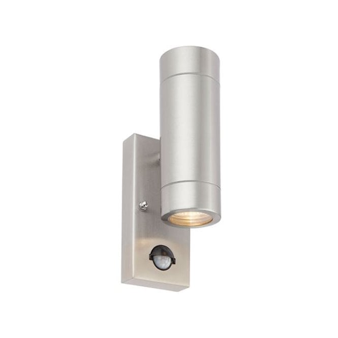 ATLANTIS PIR Exterior 2 Light Wall Light Cylinder Marine Grade Stainless Steel