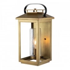 ATWATER Large Wall Lantern in Brushed Brass with Seeded Glass Shade