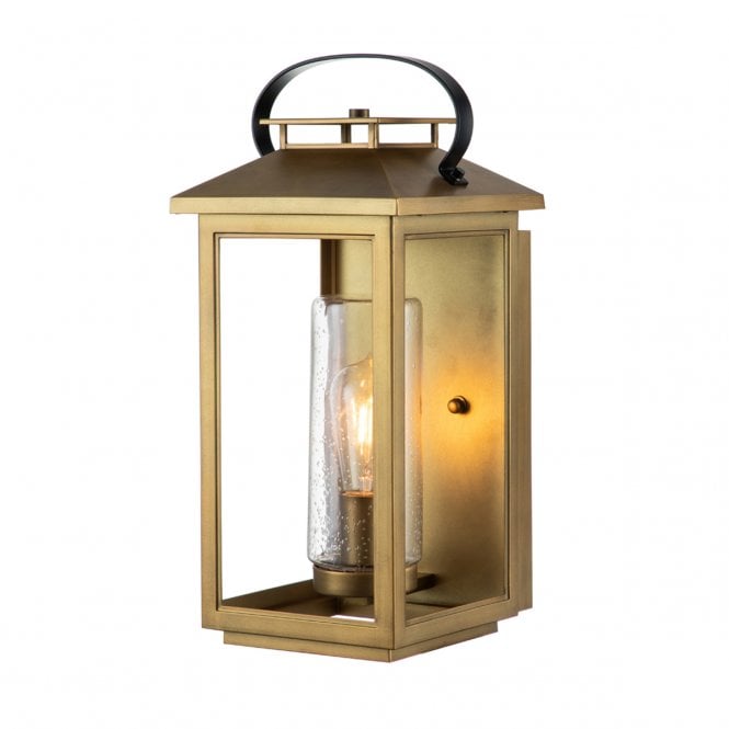 ATWATER Medium Wall Lantern in Brass with Seeded Glass