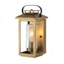 ATWATER Small Wall Lantern in Brushed Brass with Seeded Glass