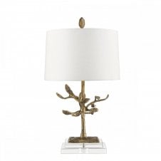 AUDUBON PARK table lamp in distressed gold with shade