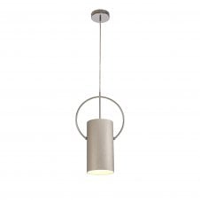 AURA Tubular Ceiling Pendant Contrasting Metallics of Satin Nickel and Polished Chrome
