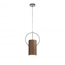 AURA  Tubular Ceiling Pendant in Warm Coffee and Polished Chrome