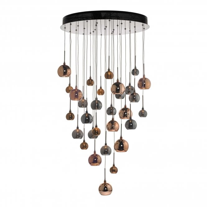 AURELIA 30 Light Cluster Pendant In Copper & Black