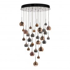 AURELIA 30 Light Cluster Pendant In Copper & Black