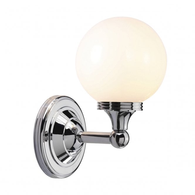 AUSTEN bathroom wall light traditional with opal globe glass shade
