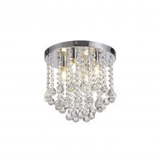 AVA 4 light chrome and crystal bathroom ceiling light
