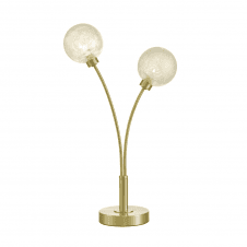 AVARI 2 Light Table Lamp Satin Brass Glass