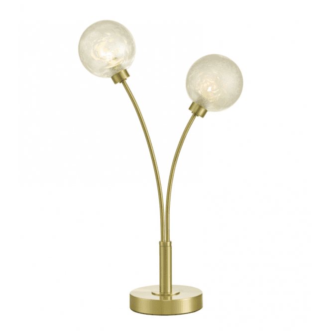 AVARI 2 Light Table Lamp Satin Brass Glass