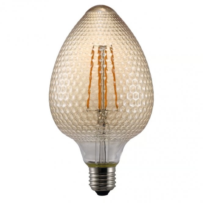 AVRA pear shaped textured amber glass bulb (E27/ES)