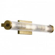 AZORES 4 Light Wall Light in Brass with Ribbed Glass
