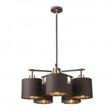 BALANCE contemporary brown and polished brass chandelier