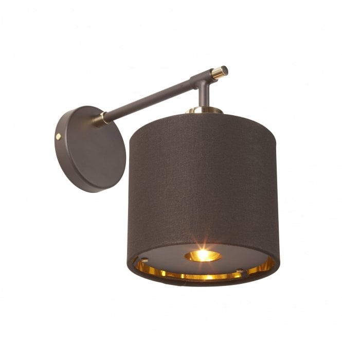 BALANCE contemporary brown and polished brass wall light