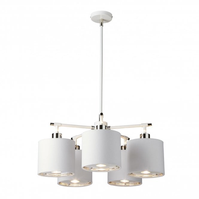 BALANCE contemporary white and polished nickel chandelier