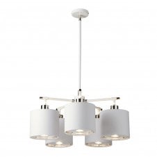 BALANCE contemporary white and polished nickel chandelier