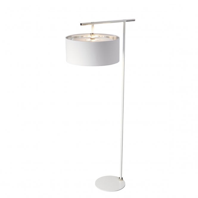 BALANCE contemproary white and polished nickel floor lamp