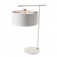 BALANCE contemproary white and polished nickel table lamp