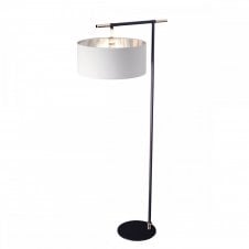 BALANCE Floor Lamp | Black with Polished Nickel Accents | White Shade