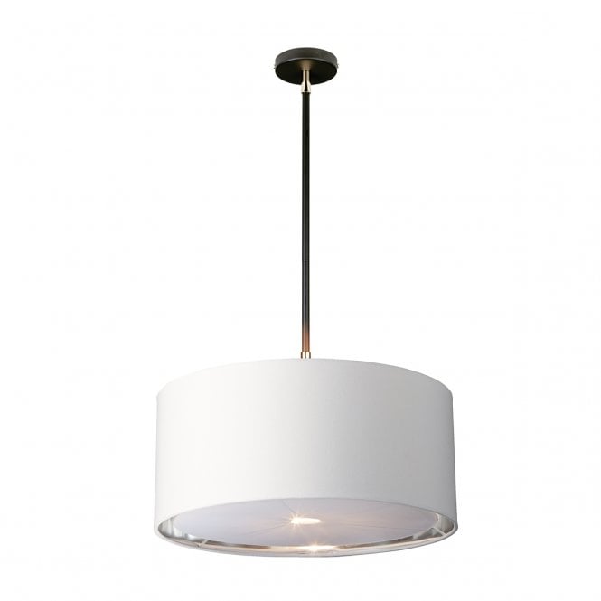 BALANCE Pendant | Black with Polished Nickel Accents | White Shade