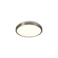 12W LED Flush Bathroom Ceiling Light IP44 Nickel