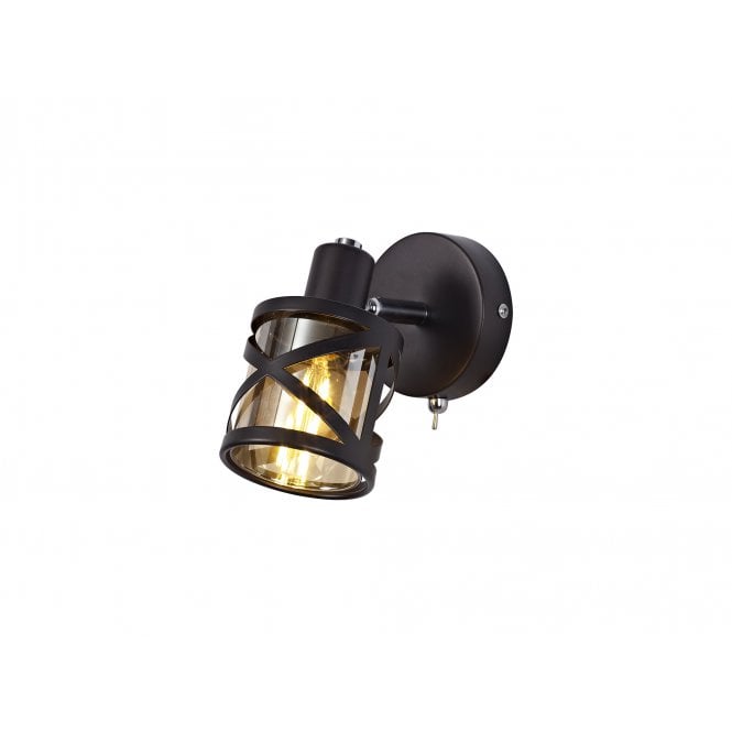 BANDEAU Oiled Bronze/Polished Chrome/Amber Wall Spotlight