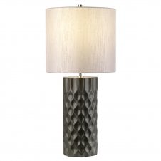BARBICAN indent sculptured graphite finish table lamp with shade