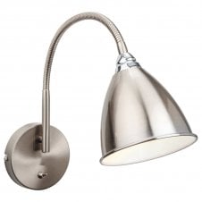 BARI modern brushed steel wall light