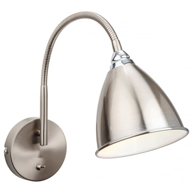 BARI modern brushed steel wall light