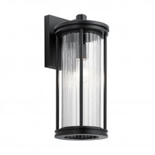 BARRAS Medium Wall Lantern In Aluminium, Steel And Clear Glass