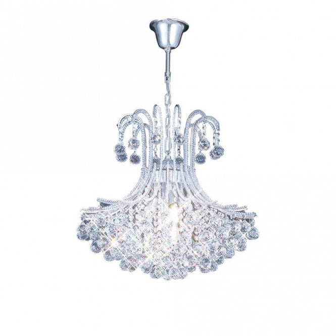 BASK adjustable height lead crystal chandelier on chrome frame