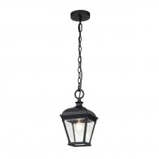 BAYVIEW Medium Chain Lantern in Aluminium and Clear Bevelled Glass