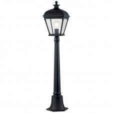 BAYVIEW Medium Pillar Lantern in Aluminium and Clear Bevelled Glass