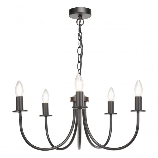 Becca 5 Light Pendant in Matt Black (Fitting Only)