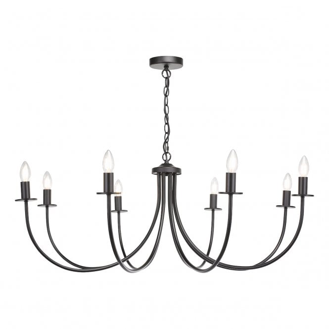 Becca 8 Light Pendant in Matt Black (Fitting Only)
