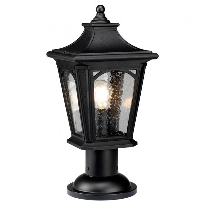 BEDFORD traditional outdoor pedestal lantern in black