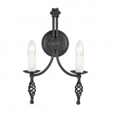 BELFRY black medieval twin wall light