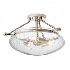 semi flush ceiling light in polished nickel