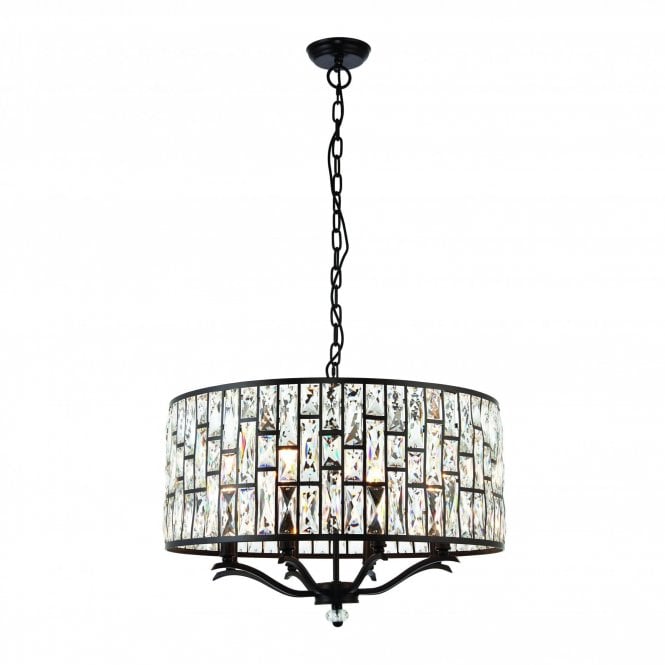 BELLE 8 light dark bronze and crystal chandelier