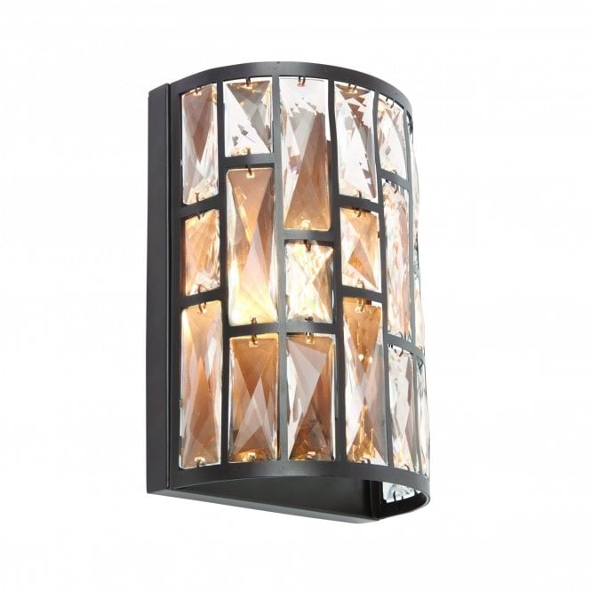 BELLE dark bronze and crystal decorative wall light