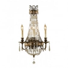 BELLINI traditional wall sconce, bronze with antique crystal