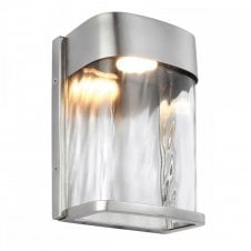 small LED brushed steel outdoor light