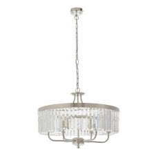 Berchtold Chandelier in Polished Chrome with Clear Facet Glass