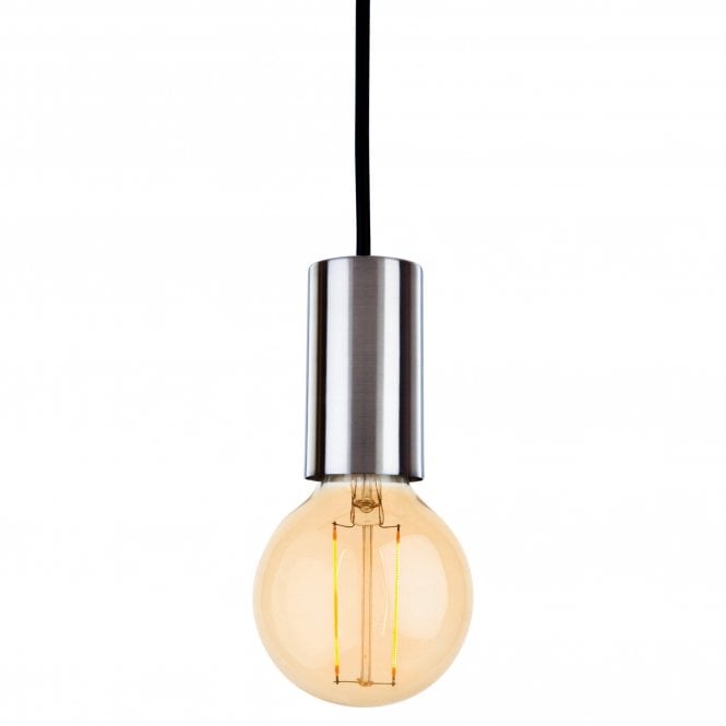 BERKELEY contemporary brushed steel ceiling pendant with LED bulb