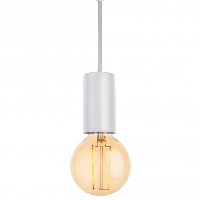 BERKELEY contemporary white ceiling pendant with LED bulb