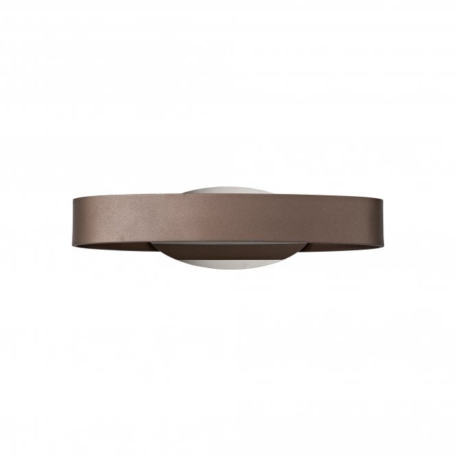 BETSY satin brown and chrome LED wall light with 3 year warranty