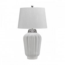 BEXLEY Table Lamp in White & Polished Nickel with Shade