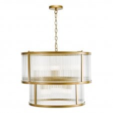 bronze 6 light drum pendant
