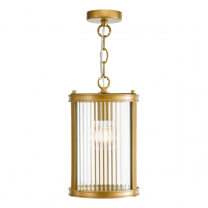 Bianka Pendant in Bronze with Ribbed Glass