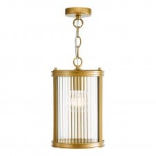 bronze lantern pendant with ribbed glass