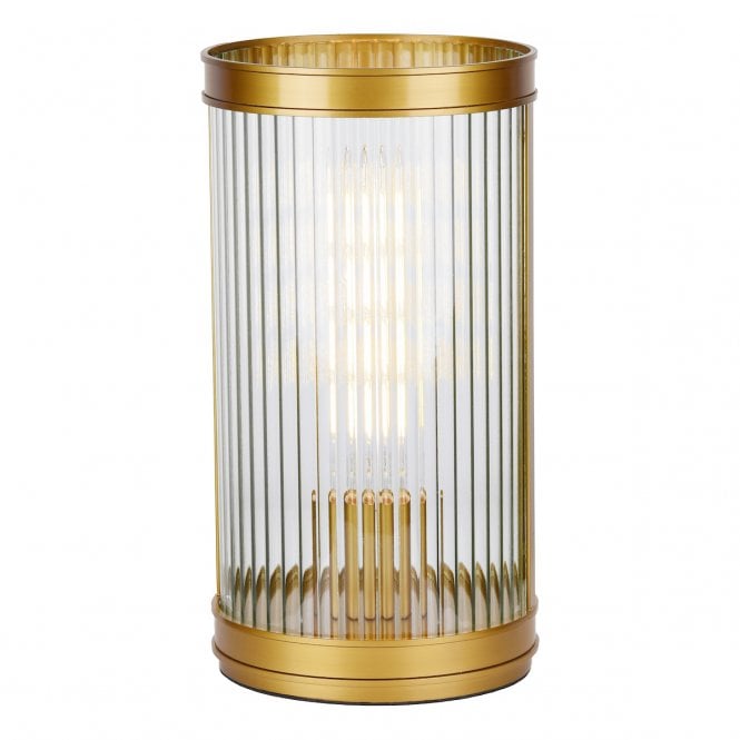 Bianka Table Lamp in Bronze with Ribbed Glass
